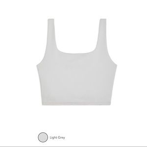 WeWoreWhat Straight Neck Crop Top Light Grey